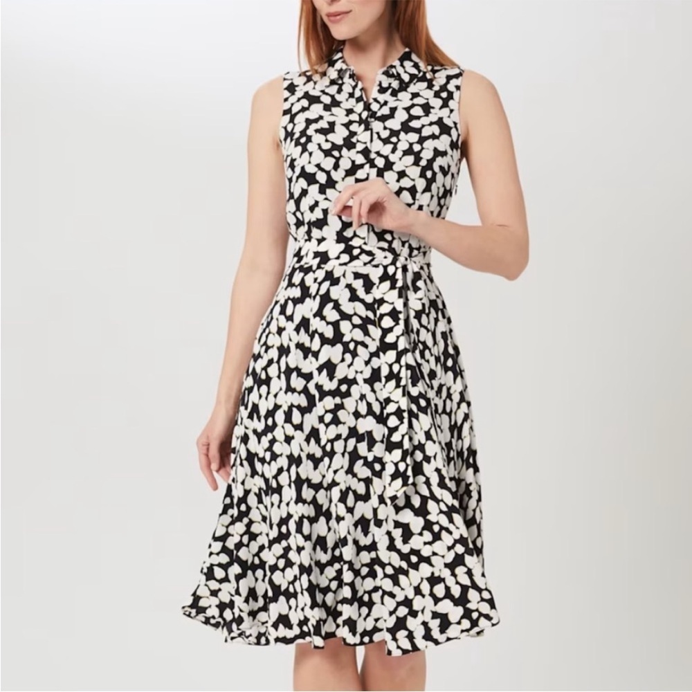 HOBBS London Belinda Contemporary Petal Print Fit & Flare Dress Size‎ 12 Floral